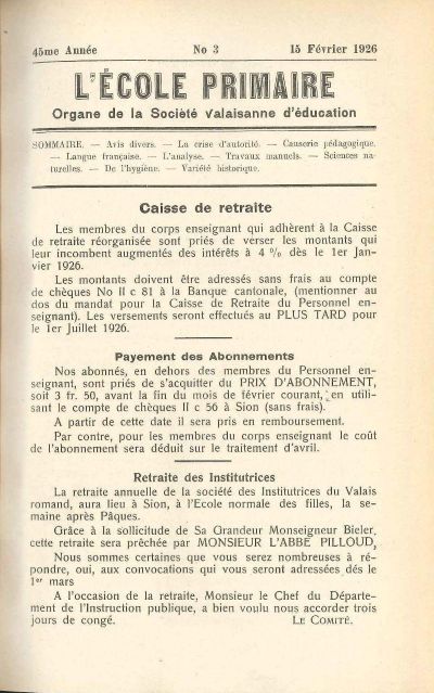 N° 03 Ecole primaire fév 1926