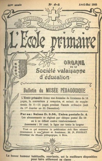 N° 04-05 Ecole primaire avr-mai 1925