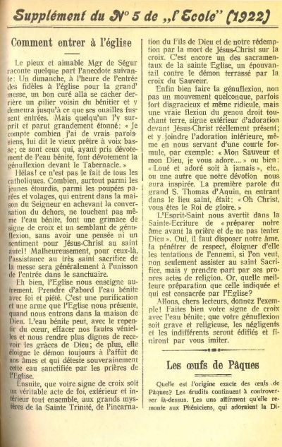 N° 05 Ecole primaire 1922 supplement