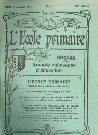 No 01 Ecole primaire 15 jan 1937