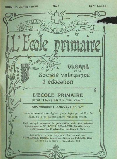 No 01 Ecole primaire 15 jan 1938