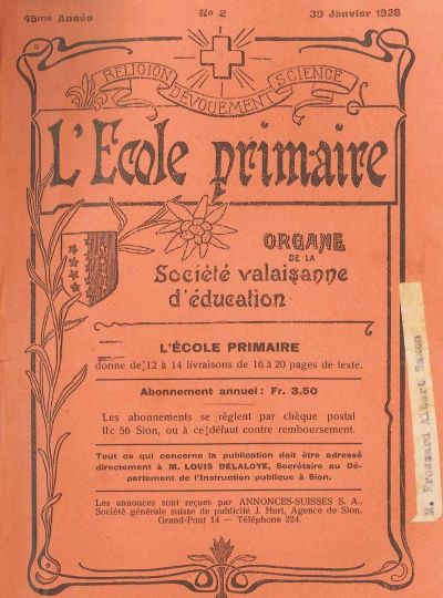 No02 Ecole primaire 30 jan 1926
