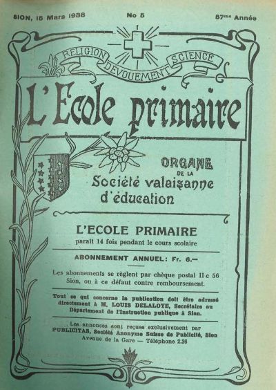 No 05 Ecole primaire 15 mar 1938