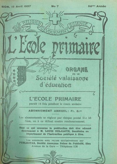 No 07 Ecole primaire 15 avr 1937