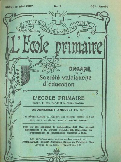 No 09 Ecole primaire 15 mai 1937