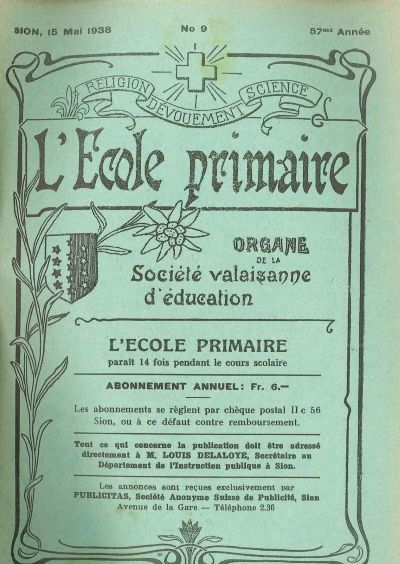 No 09 Ecole primaire 15 mai 1938