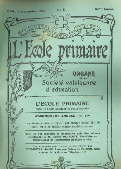 No 11 Ecole primaire 15 nov 1937