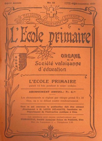 No 12 Ecole primaire 15 dec 1931