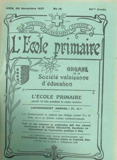 No 12 Ecole primaire 30 nov 1937
