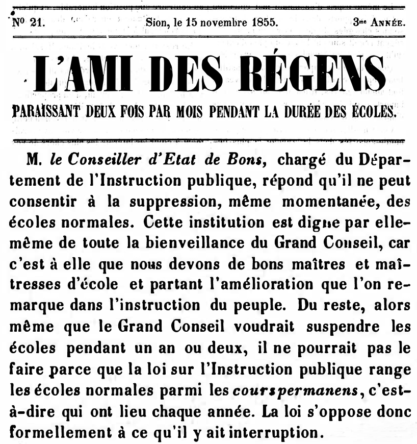 c etait ecrit 15 novembre 1855