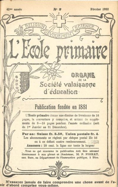 N° 02 Ecole primaire fevrier 1922